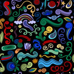 Poster - Swirl background, seamless pattern for your design