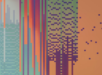 Wall Mural - pixels retro concept texture