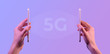 © yuriygolub - 5g internet network concept. Wireless connection between two cell phones