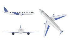 Flat Airplane. Aircraft Flight Travel