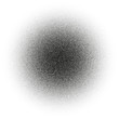 Circle of very small dissolving points, noise, gradient. The Stipple grunge. Vector object with the ability to overlay. Isolated background.