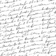 Handwritten abstract text seamless pattern, vector monochrome cursive script background