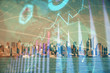 © peshkova - Forex chart on cityscape with skyscrapers wallpaper double exposure. Financial research concept.