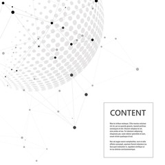 Poster - Vector halftone spheres with world globe and connect concept design illustration