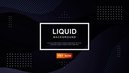 dynamic abstract wavy background. modern black light fluid shape with geometric dots composition