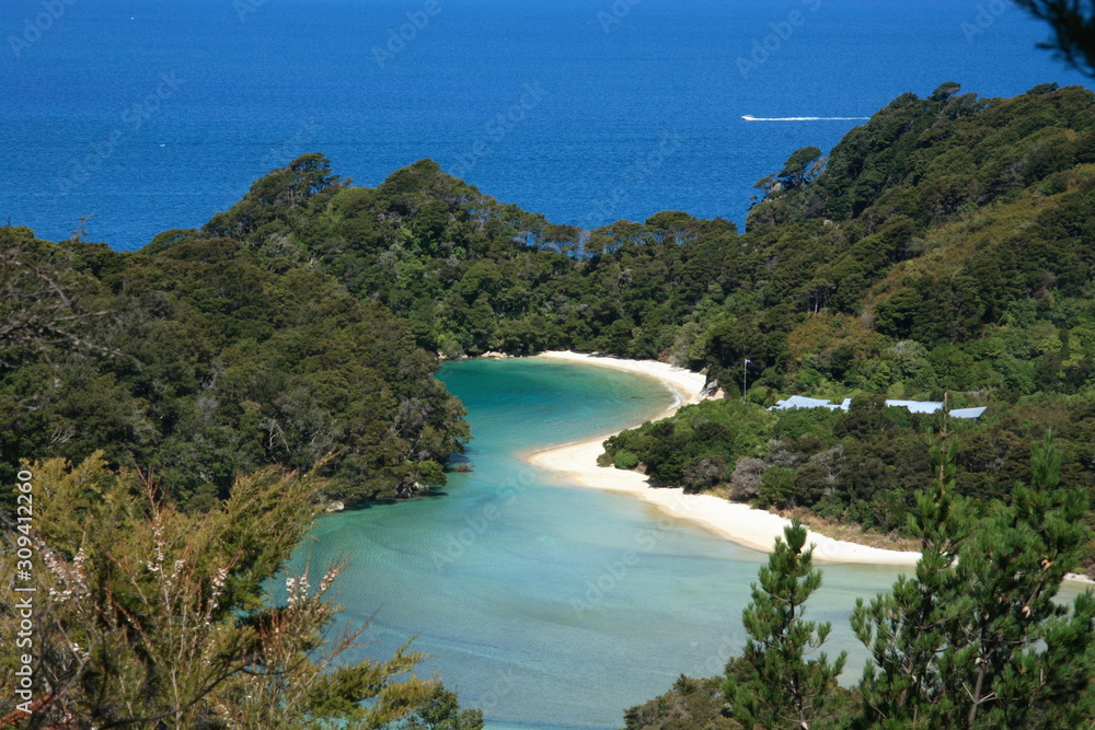 Beautiful marine beach landscapes in New Zealand South Island with ...
