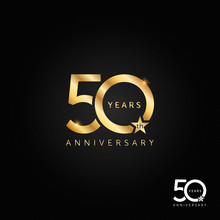 50 Years Anniversary Logo, Icon And Symbol Vector Illustration