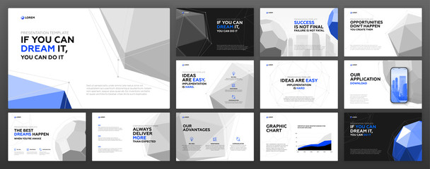 Wall Mural - business powerpoint presentation templates set. use for keynote presentation, brochure design, websi