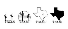 Texas Icon Set. Map Shape Icons And Symbols.