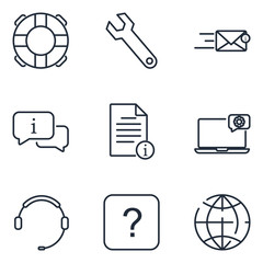 Fototapete - Contact Us set icon template color editable. Support service and telemarketing pack symbol vector sign isolated on white background illustration for graphic and web design.