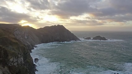 the amazing coastline at port between ardara and glencolumbkille in county donegal - ireland