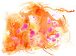 © Liliya Rodnikova/Stocksy - Bright orange and pink watercolor and ink abstract art isolated on white background