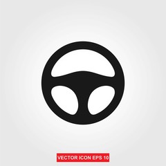 Wall Mural - steering wheel icon - vector.