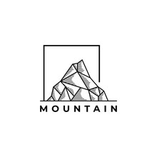 Mountain Logo Design Template.creative Stones Icon Vector