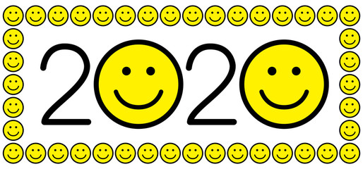 Wall Mural - Happy New Year 2020. Happy smiles.