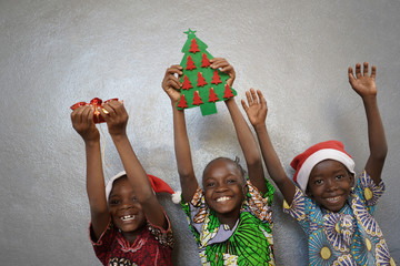 Wall Mural - African Christmas Children Party at Home