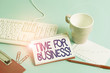 © A - Word writing text Time For Business. Business photo showcasing fulfil transactions within period promised to client Paper blue desk computer keyboard office study notebook chart numbers memo