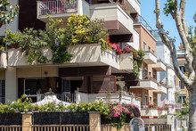  Nice Town North East Of Rome. Quiet, Cozy Streets Of Lido Di Ostia, Green Balconies