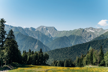 Wall Mural - Beautiful mountain view on a Sunny day