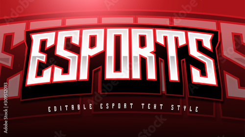 Fotomural Esport Text Style effect Mockup