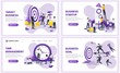 © agny_illustration - Set of web page design templates for target business, startup, time management. Can use for web banner, poster, infographics, landing page, web template. Flat vector illustration