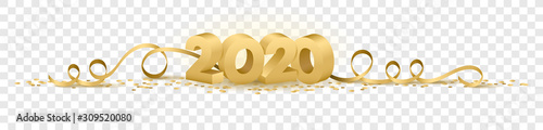 Fotografía 2020 happy new year vector symbol transparent background isolated