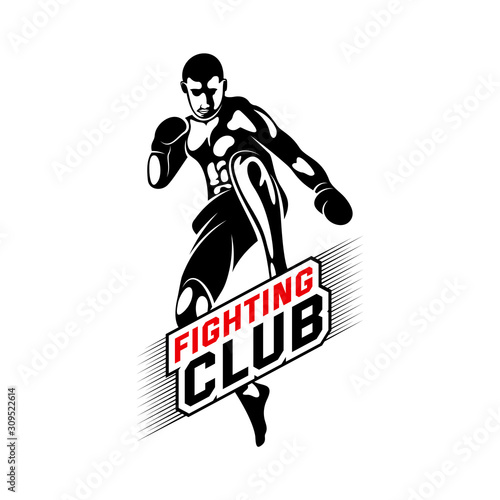 Dekoracja na wymiar  wektor-logo-fight-player-szablon-logo-boksu-wektor-logo-muay-thai-kick-boxing-combat
