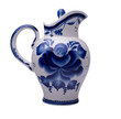 porcelain jug with painting on white background