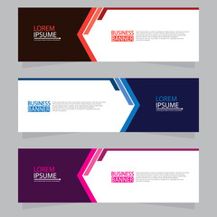 Vector abstract design web banner template.Abstract geometric web banner template on grey background.Modern banner.