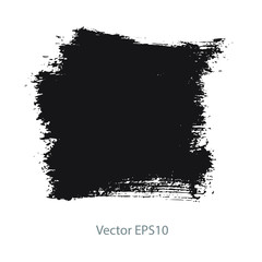 brush strokes watercolor background. Vector black paint