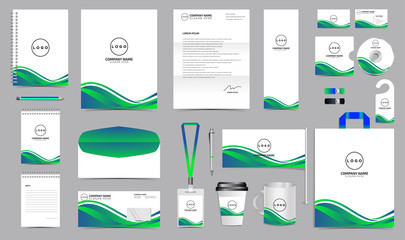 Corporate identity set branding template design kit. editable brand identity with abstract background color for Business Company and Finance Vector eps 10