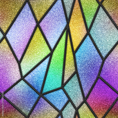 Naklejka na meble Stained glass seamless texture for window, 3d illustration