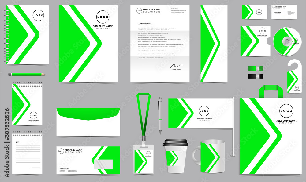 Corporate identity set branding template design kit. editable brand ...