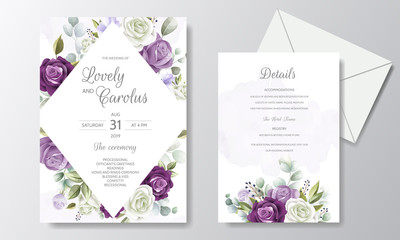 Hand Drawn Floral Wedding Invitation Card