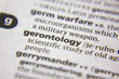 Word or phrase Gerontology in a dictionary.