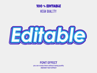 3D text effect, editable font 