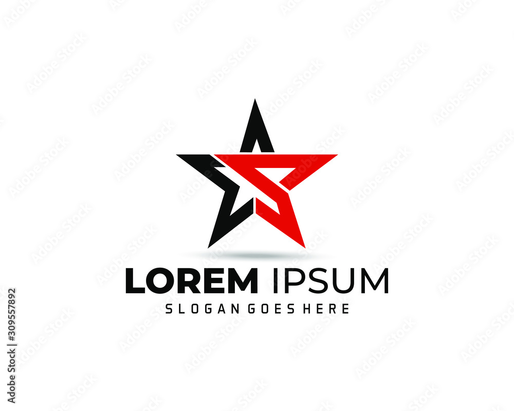 Vector graphic elegant sliced alphabet symbol with star element ...