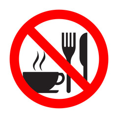 Sticker - No food and drink allowed symbol icon