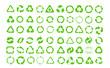 Mega set of recycle icon. Green recycling and rotation arrow icon pack. Flat design web elements for website, app for infographics materials. Eco vector illustration. Isolated on white background.