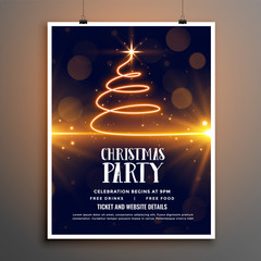Wall Mural - merry christmas party celebration beautiful flyer template