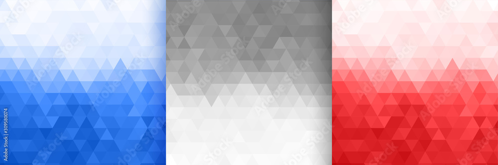 triangle pattern set in three colors design Stock Vector | Adobe Stock