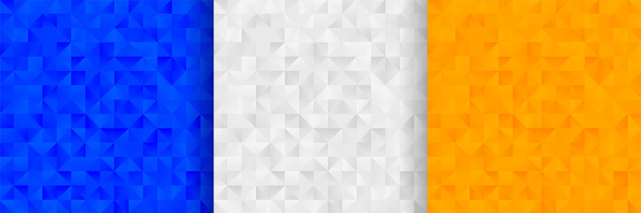 Wall Mural - abstract triangles pattern background design in three colors