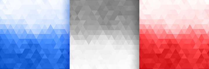 Wall Mural - triangle pattern set in three colors design