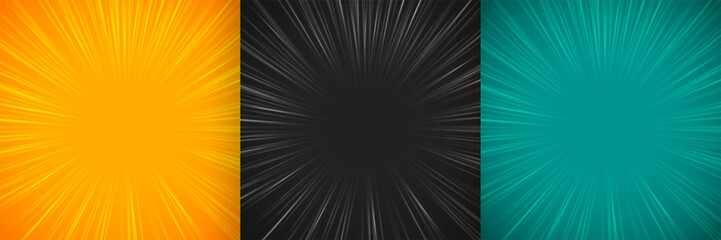 Wall Mural - comic zoom lines empty background set design