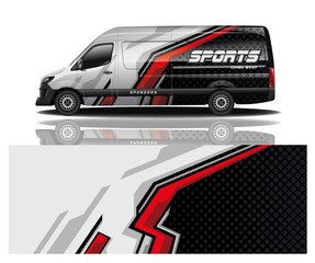 Poster - van car decal wrap design vector