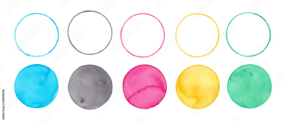 オリンピック五輪カラー 水彩まるのグラフィック素材 5 Wall Mural Keiko Takamatsu オリンピック五輪カラー 水彩まるのグラフィック素材 5 Wall Mural Keiko Takamatsu