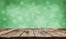 Empty Old Wooden Table Background - Christmas Background