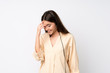 © luismolinero - Young telemarketer woman over isolated white background laughing