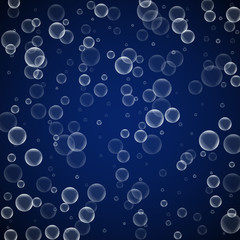 Random soap bubbles abstract background. Blowing b