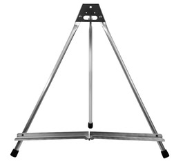 Wall Mural - Small collapsible aluminum display stand isolated on white.